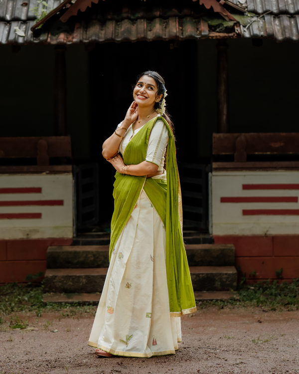 UTHRADAM Printed Dhawani Set