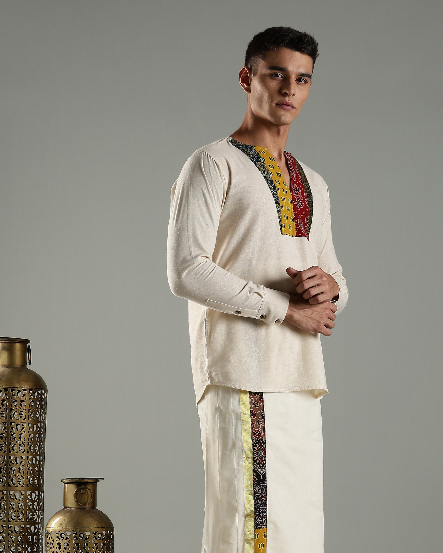 SHORT KURTHA - Multi Patch Ajrakh Yoke