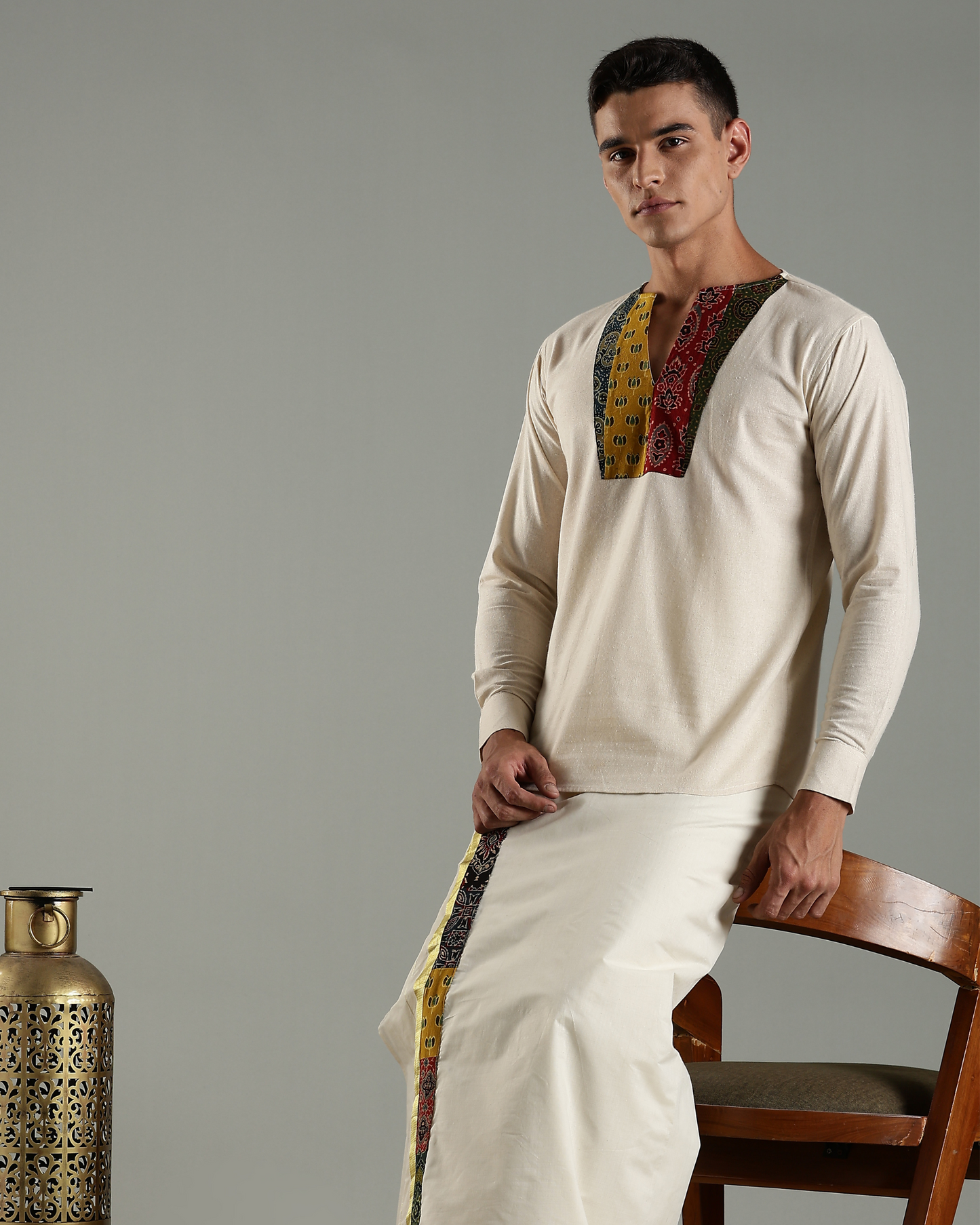 SHORT KURTHA - Multi Patch Ajrakh Yoke