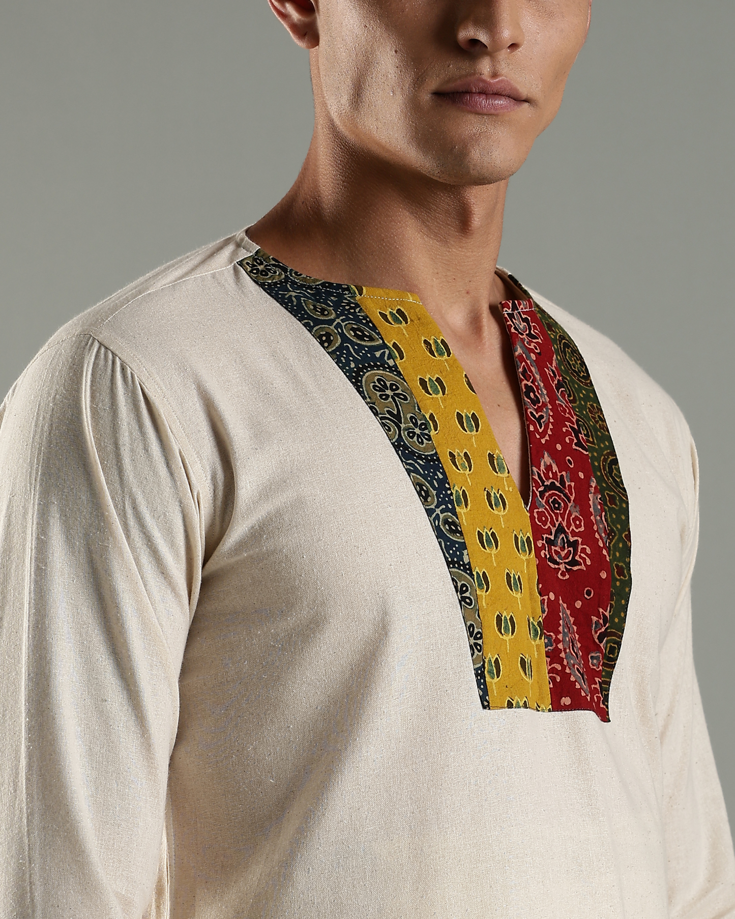 SHORT KURTHA - Multi Patch Ajrakh Yoke
