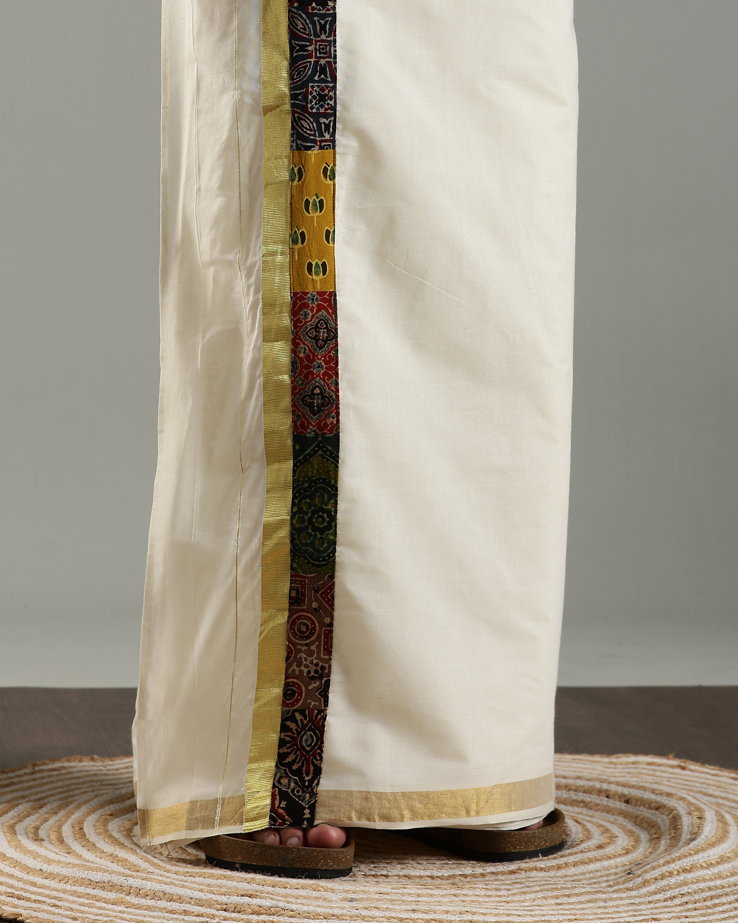 Short kurtha with patchworked yoke AND Patch worked dothi Combo