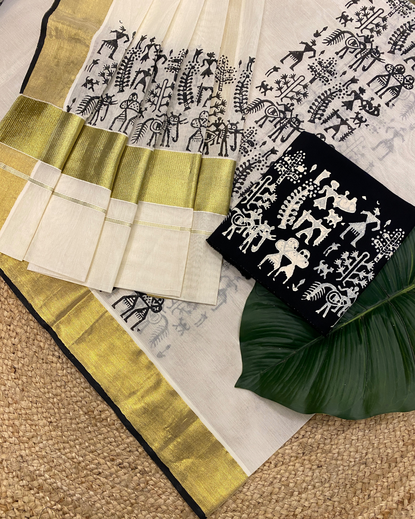 VANA CHITHRA-Block printed set saree