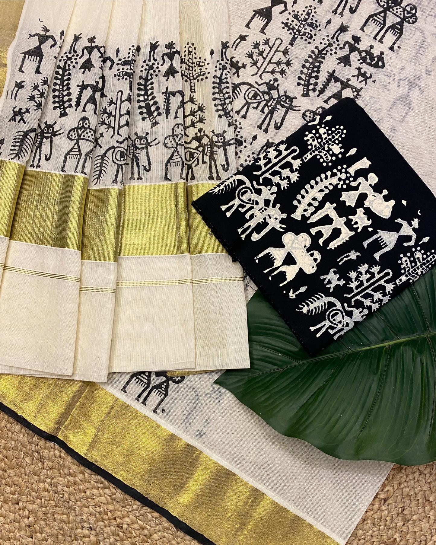 VANA CHITHRA-Block printed set saree