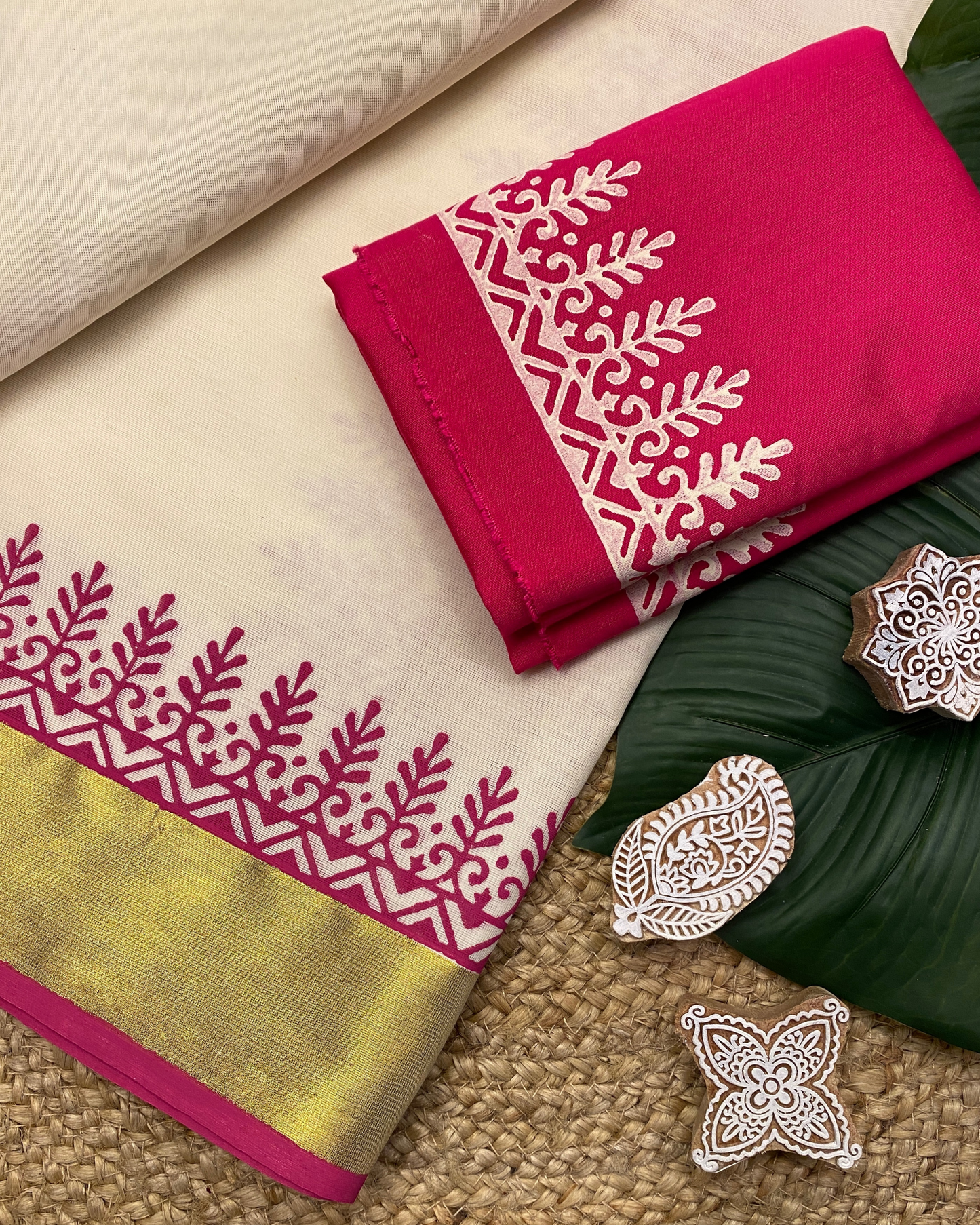 SHOBHIKA- Blockprinted set saree