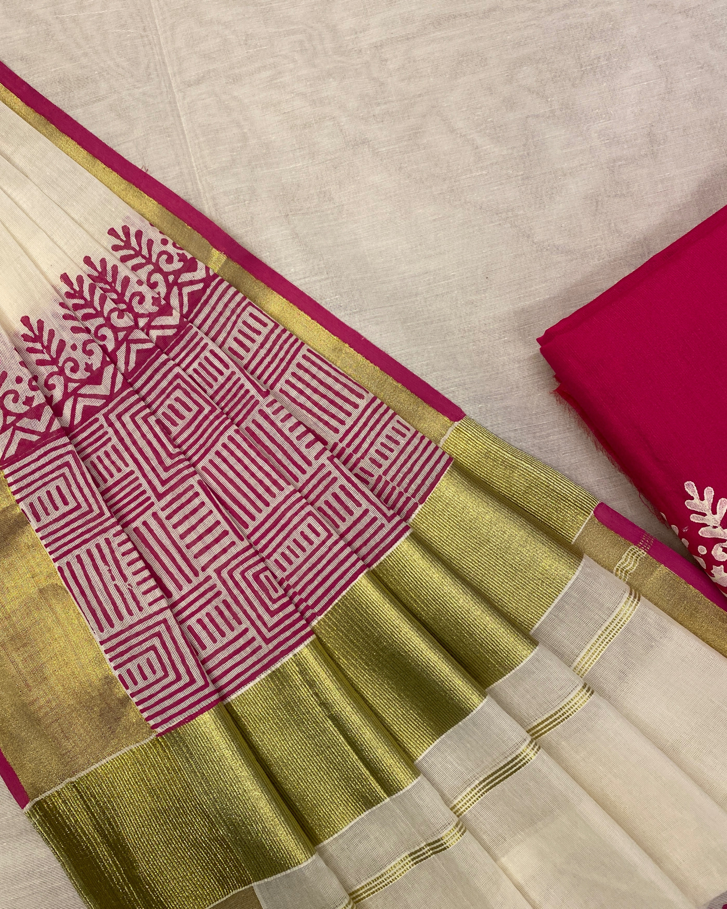 SHOBHIKA- Blockprinted set saree