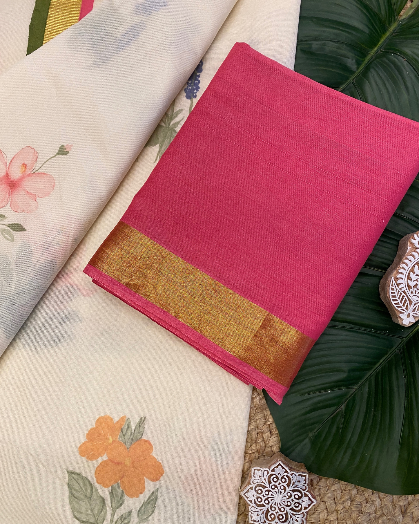 POOVILI- printed set saree