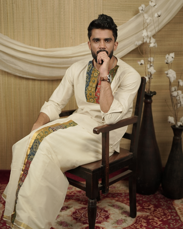 CHUVADU - Short kurtha & Patch worked dothi Combo