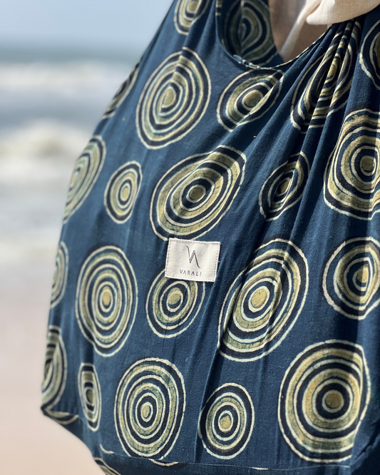 COTTON BLOCK PRITED FABRIC BAG