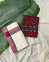 Mulloth setmundu with Ajrakh printed blouse piece