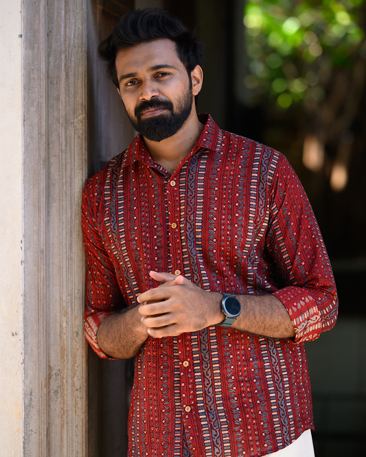 DHAMADKA-AJRAKH SHIRT & DHOTI