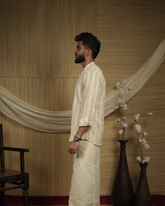LUREX -shirt and patchworked Dhothi