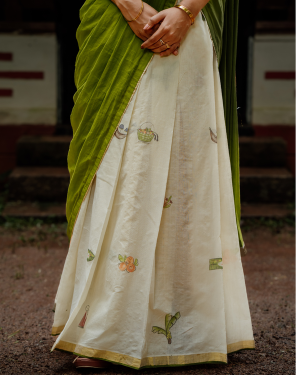 UTHRADAM Printed Dhawani Set