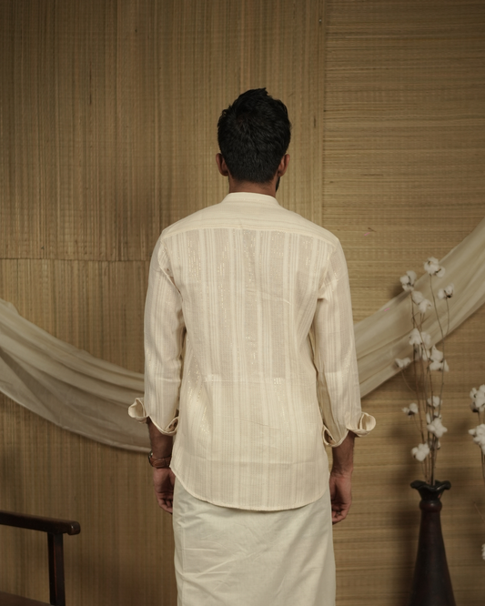 REGHA - Shirt and Patchworked Dhothi combo