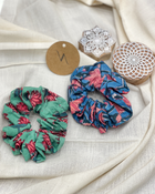 COTTON BLOCK PRINTED ELASTIC SCRUNCHISE