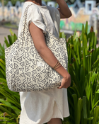 COTTON BLOCK PRINTED FABRIC BAG