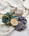 COTTON BLOCK PRINTED ELASTIC SCRUNCHISE