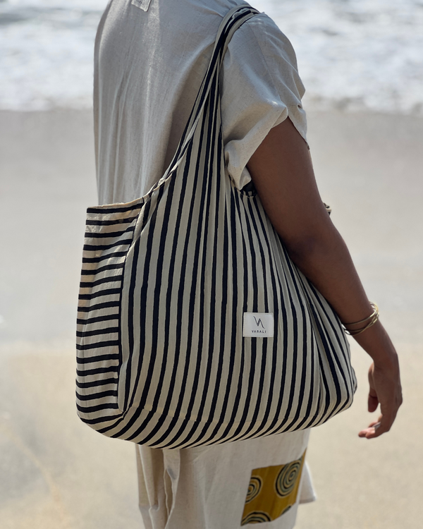 COTTON BLOCK PRINTED FABRIC BAG