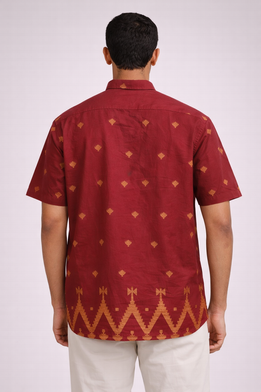 JAMDANI RED SHIRT
