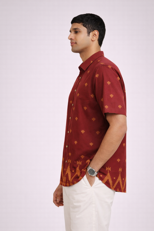 JAMDANI RED SHIRT