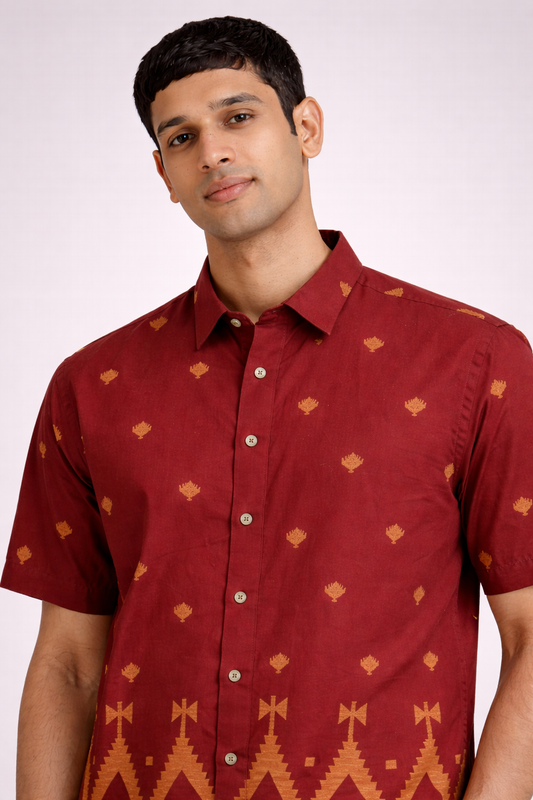 JAMDANI RED SHIRT