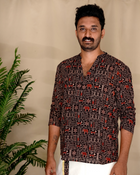 GAJAM - ShortKurtha & Dhothi (black)