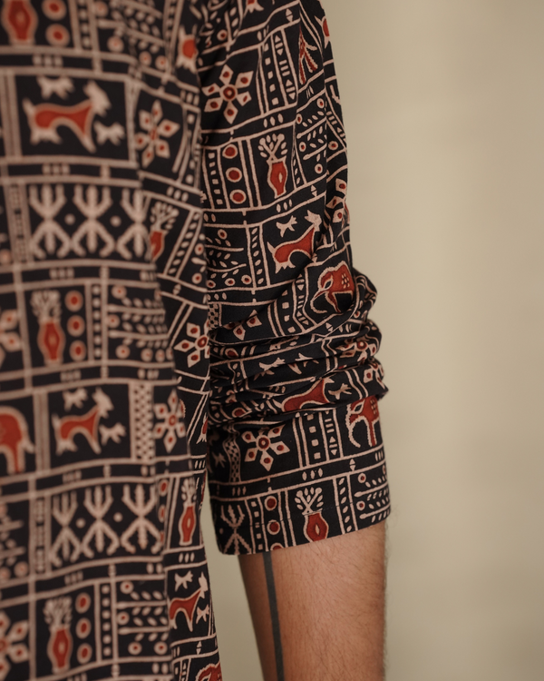 GAJAM - ShortKurtha & Dhothi (black)