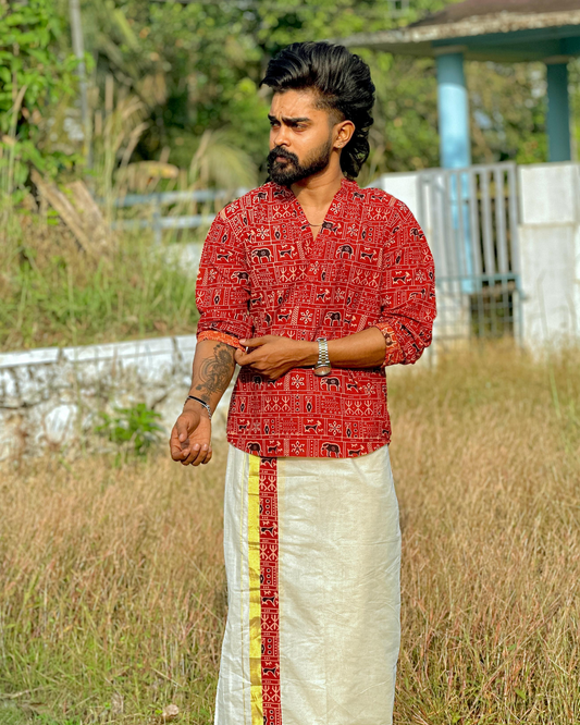 Gajam – Strength, Elegance, and Heritage (Short Kurta and Dhothi)