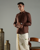 Brown linen full sleeve shirt