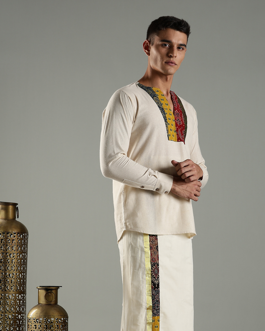 SHORT KURTHA - Multi Patch Ajrakh Yoke