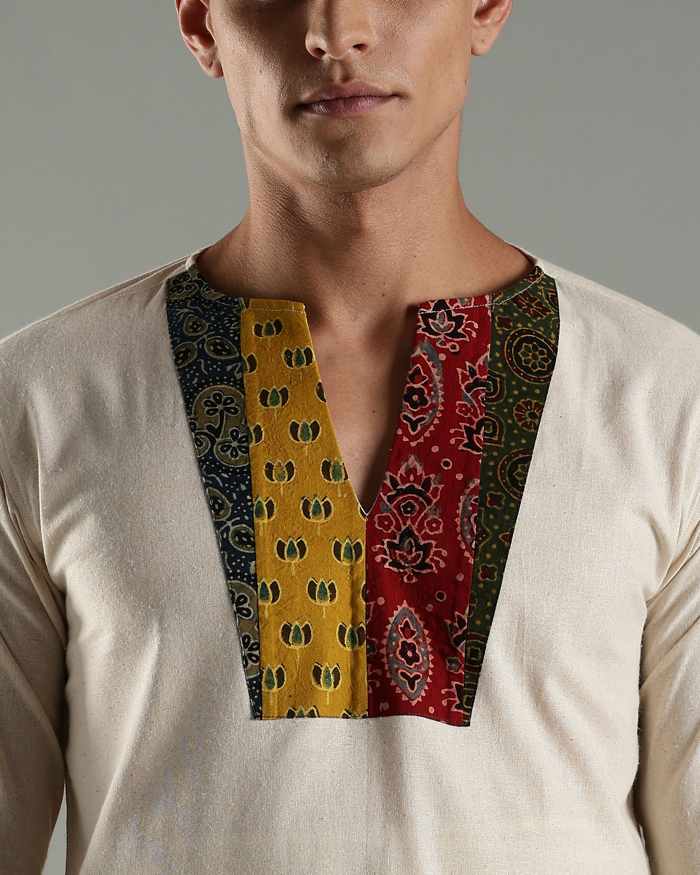 SHORT KURTHA - Multi Patch Ajrakh Yoke