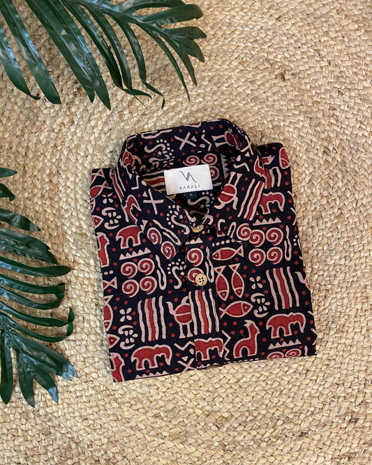 Block printed full sleeve shirt