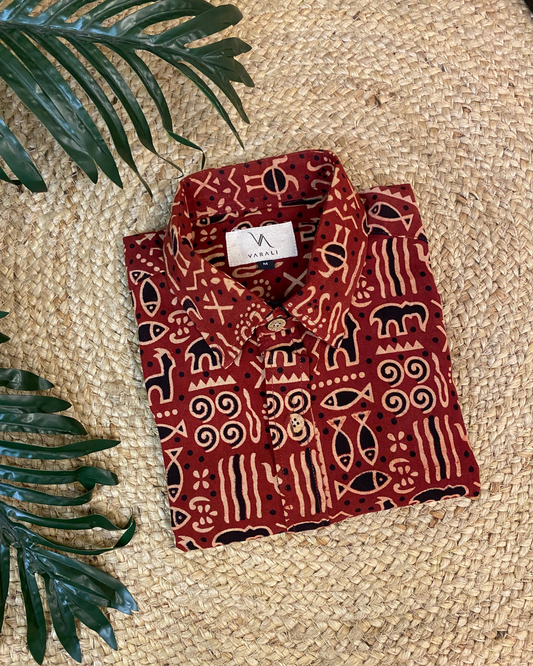 Block printed full sleeve shirt