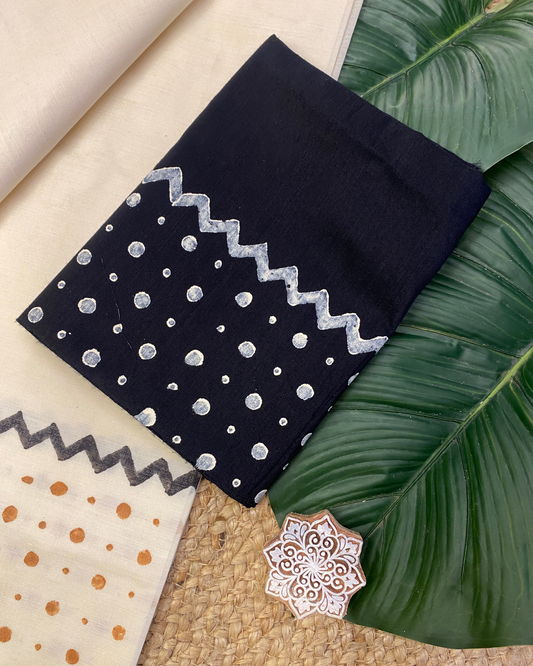 NEELIMA - Block printed set saree
