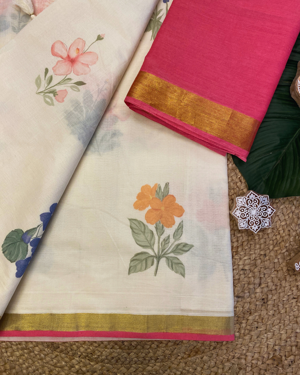 POOVILI- Printed Saree