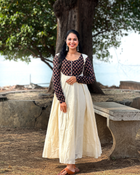 Padmam-Panelled Anarkali-Black