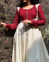 Padmam-Panelled Anarkali -Red