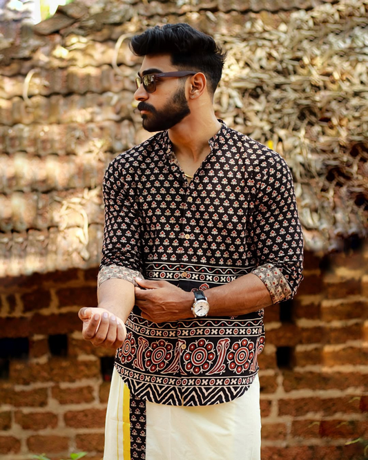 Manjari-Blossom of Tradition (Shirt and Dhothi)