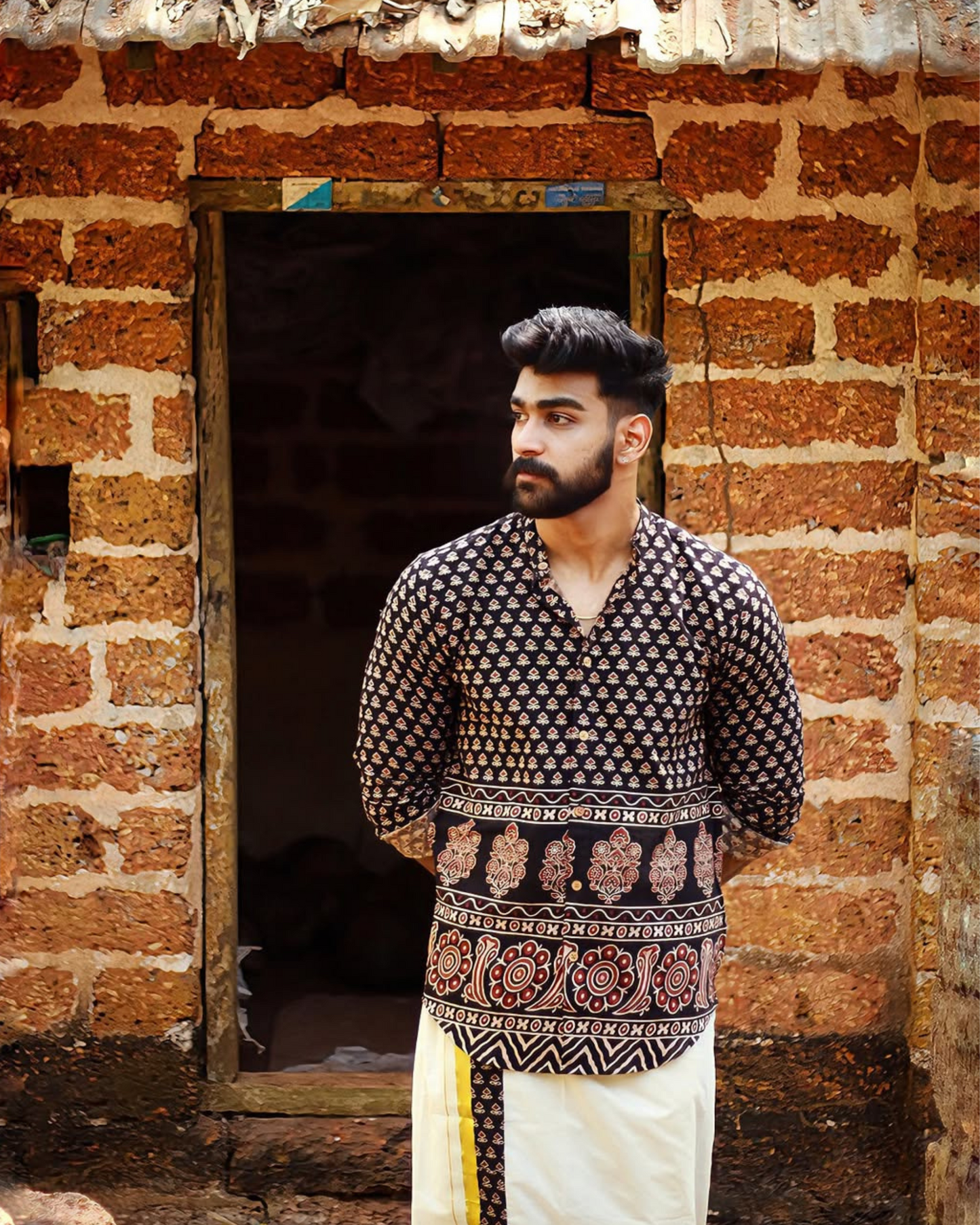 Manjari-Blossom of Tradition (Shirt and Dhothi)
