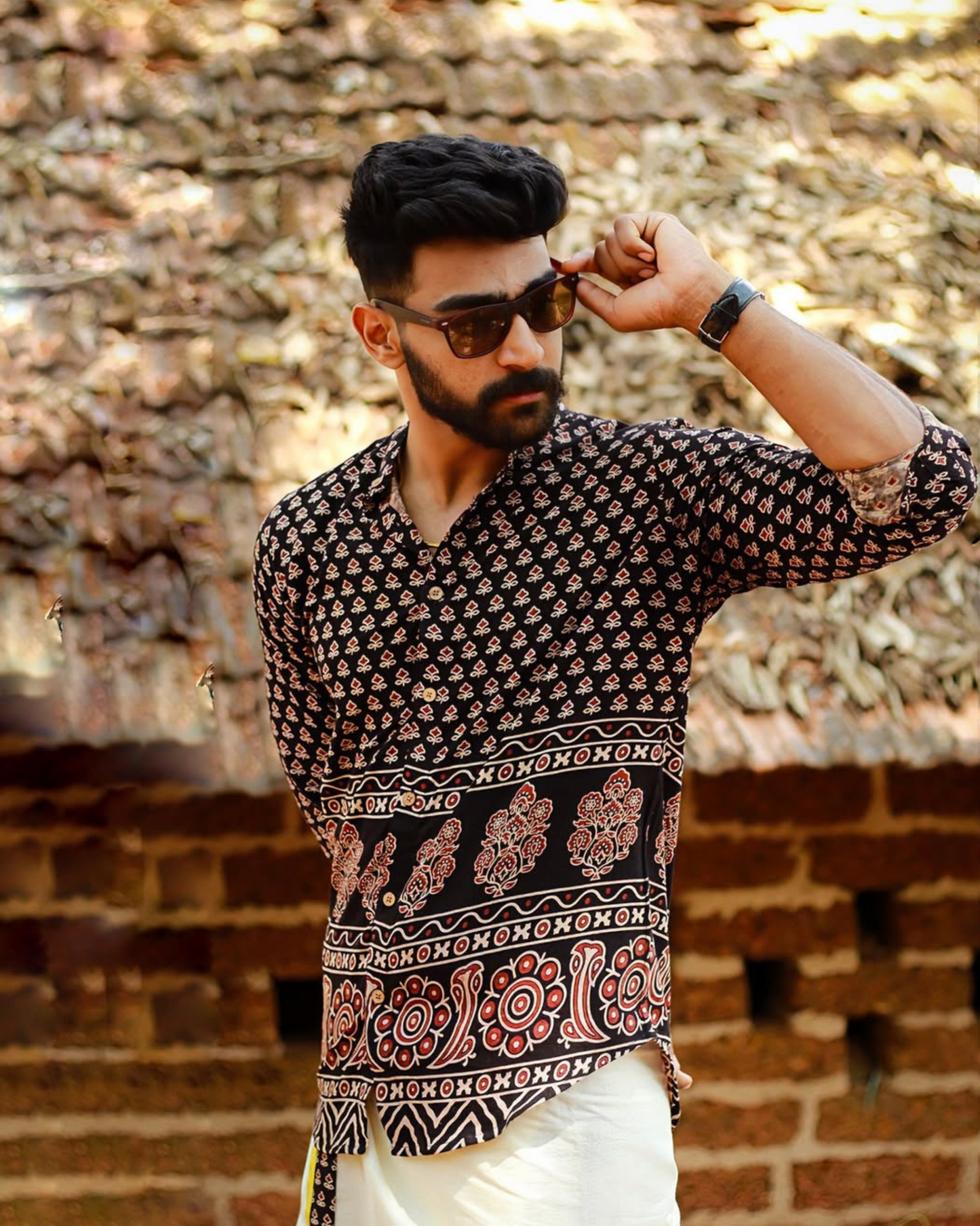 Manjari-Blossom of Tradition (Shirt and Dhothi)