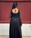 PATHMAM- Black base yokecut panel anarkali