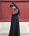 PATHMAM- Black base yokecut panel anarkali