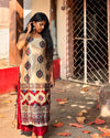 SAANJ - Masru Silk Spaghetti Stright Kurti Off-White