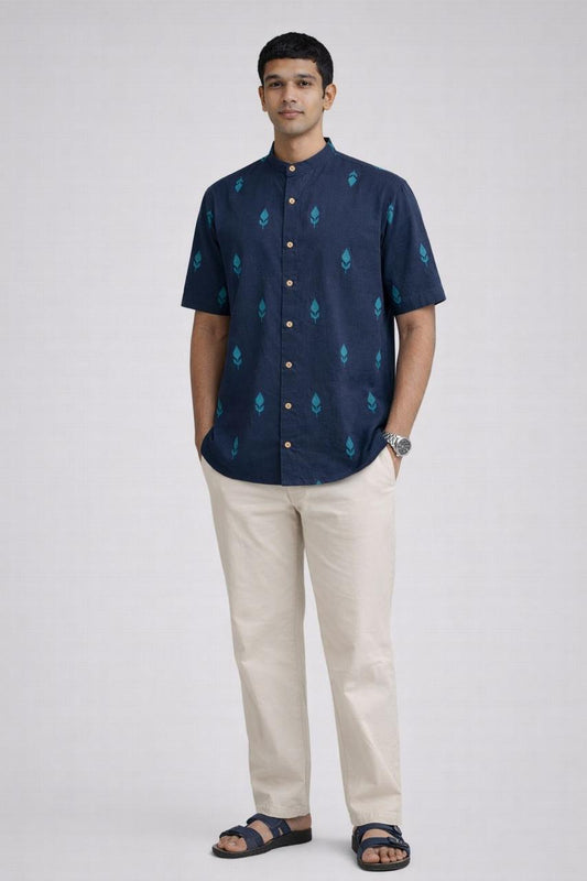 JAMDANI BLUE SHIRT