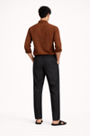 Black Cotton Linen Pants