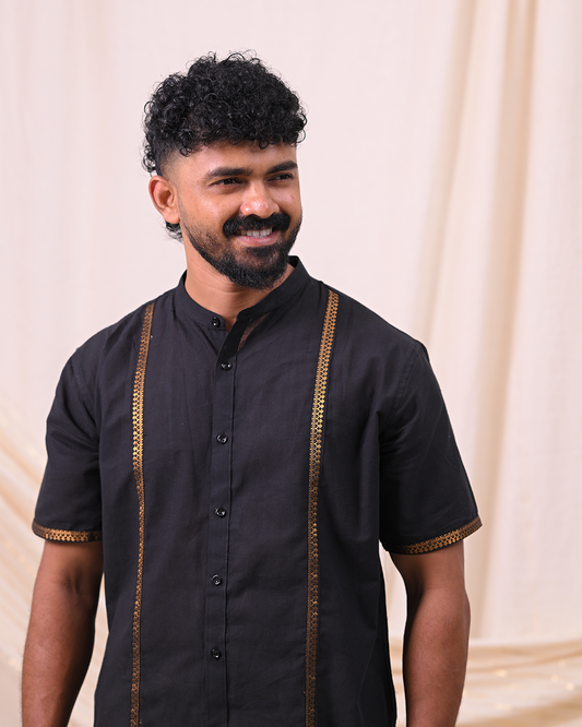 MANGALGIRI COTTON SHIRT – BLACK