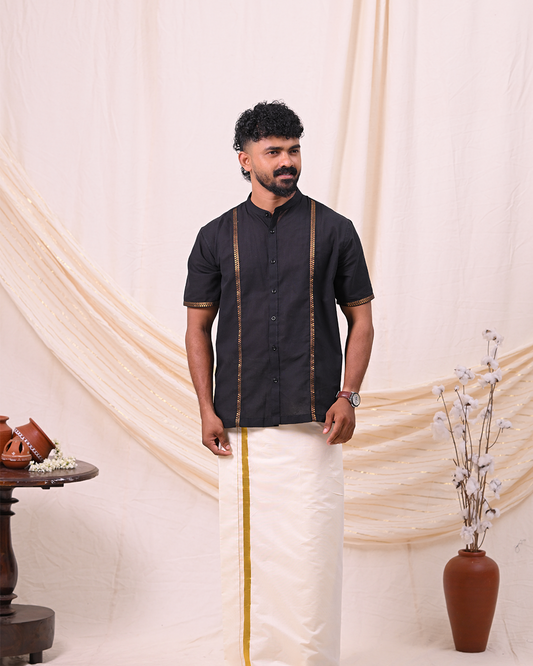 MANGALGIRI COTTON SHIRT – BLACK