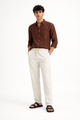 White Cotton Linen Pants