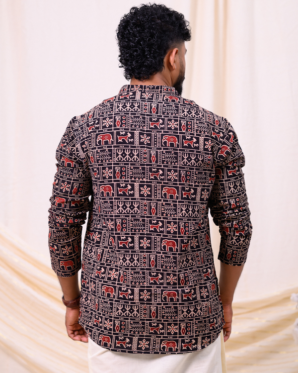 GAJAM - ShortKurtha & Dhothi (black)