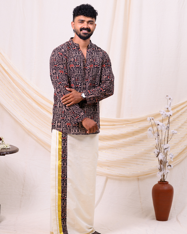 GAJAM - Short Kurtha Black