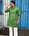 Regha Dyed Kurta - Green